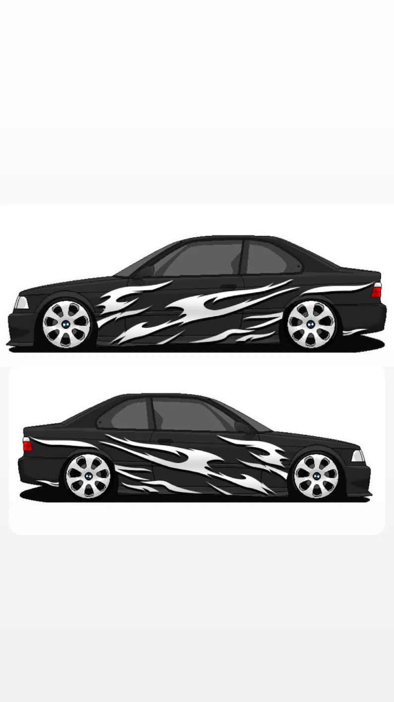 Custom shadow flames livery + sponsors pack for Mazda 6