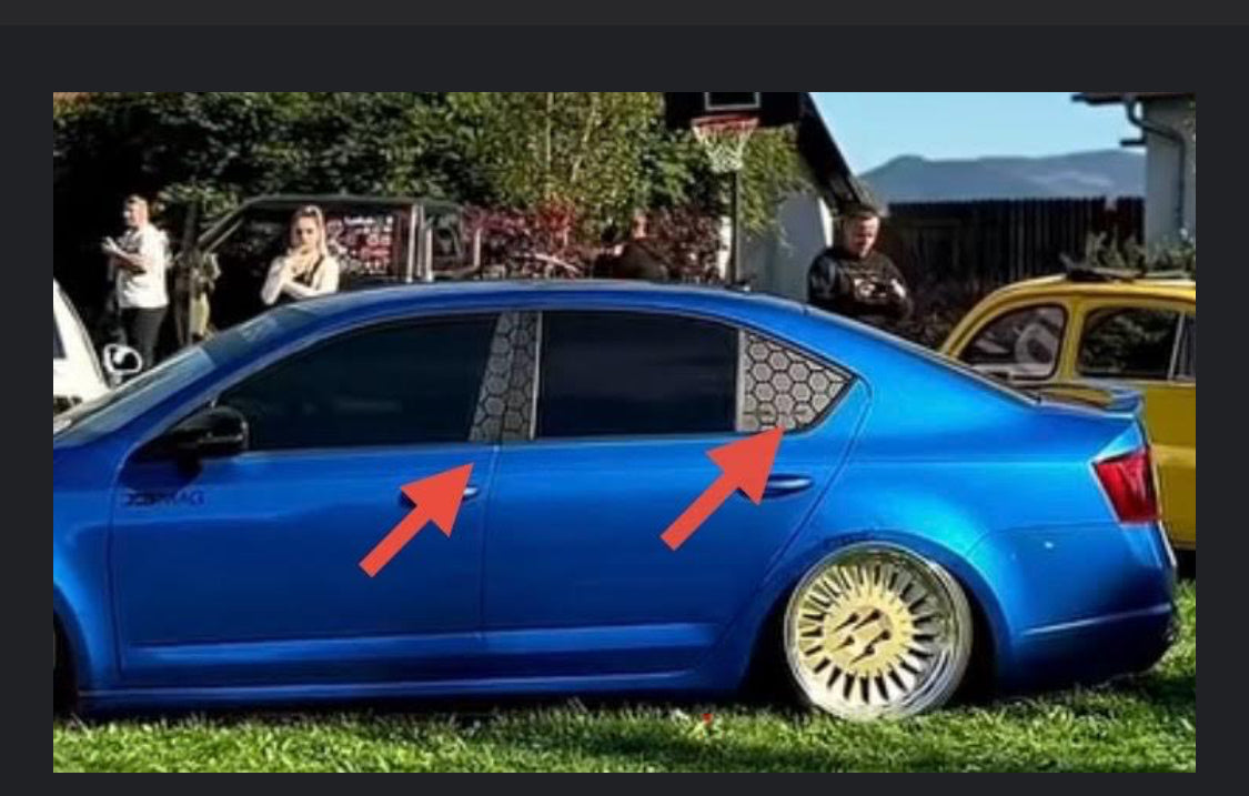 Skoda Octavia combi quarters windows + pillars decals set honeycombs