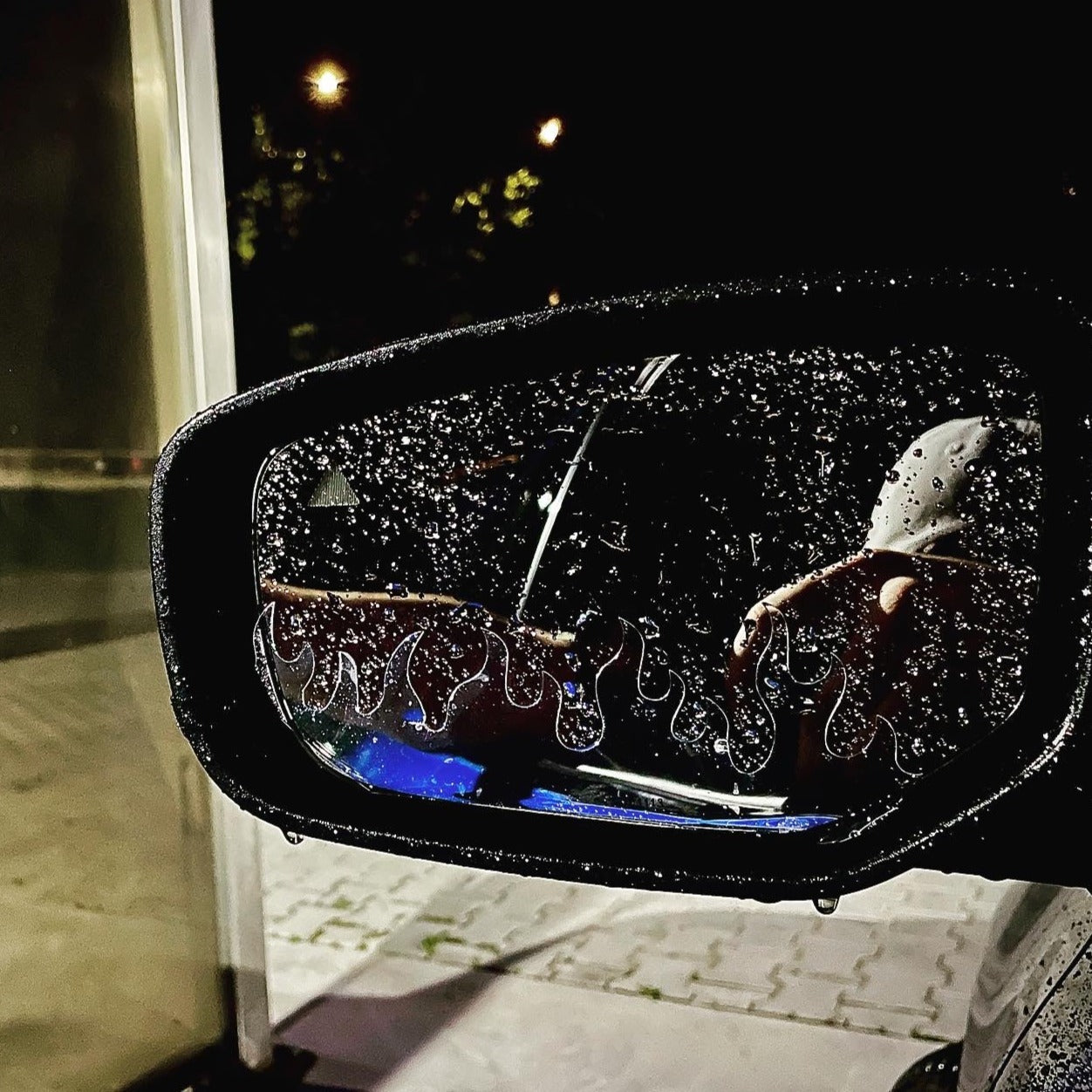 Anti Fog Flame car mirror decal Rainproof  / sticker peeker - JDM anime window car accessories - car girl boy - sad boyz girl - Cool gift