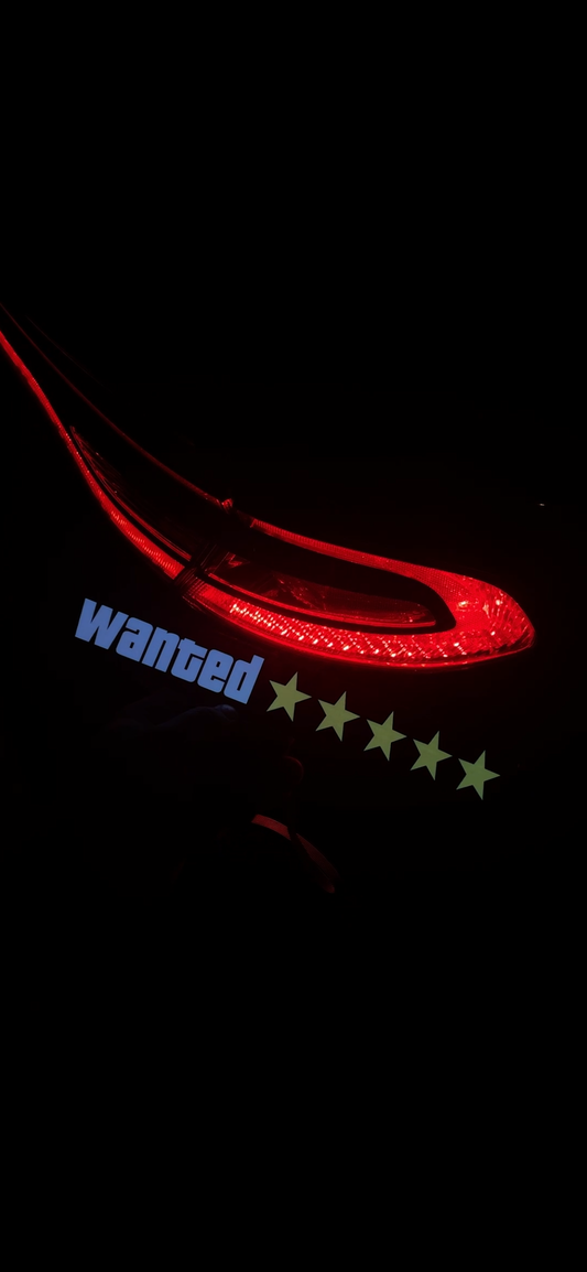Wanted Yellow Stars Electric Car Sticker by CutNinja™ - SPALAH - Collection of Glowing Led Stickers