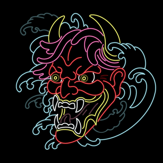 Oni Mask Electric Car Sticker by CutNinja™ - SPALAH - Collection of Glowing Led Stickers